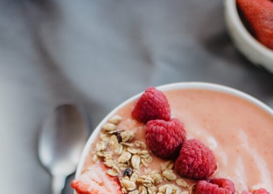 a bowl of colourful muesli